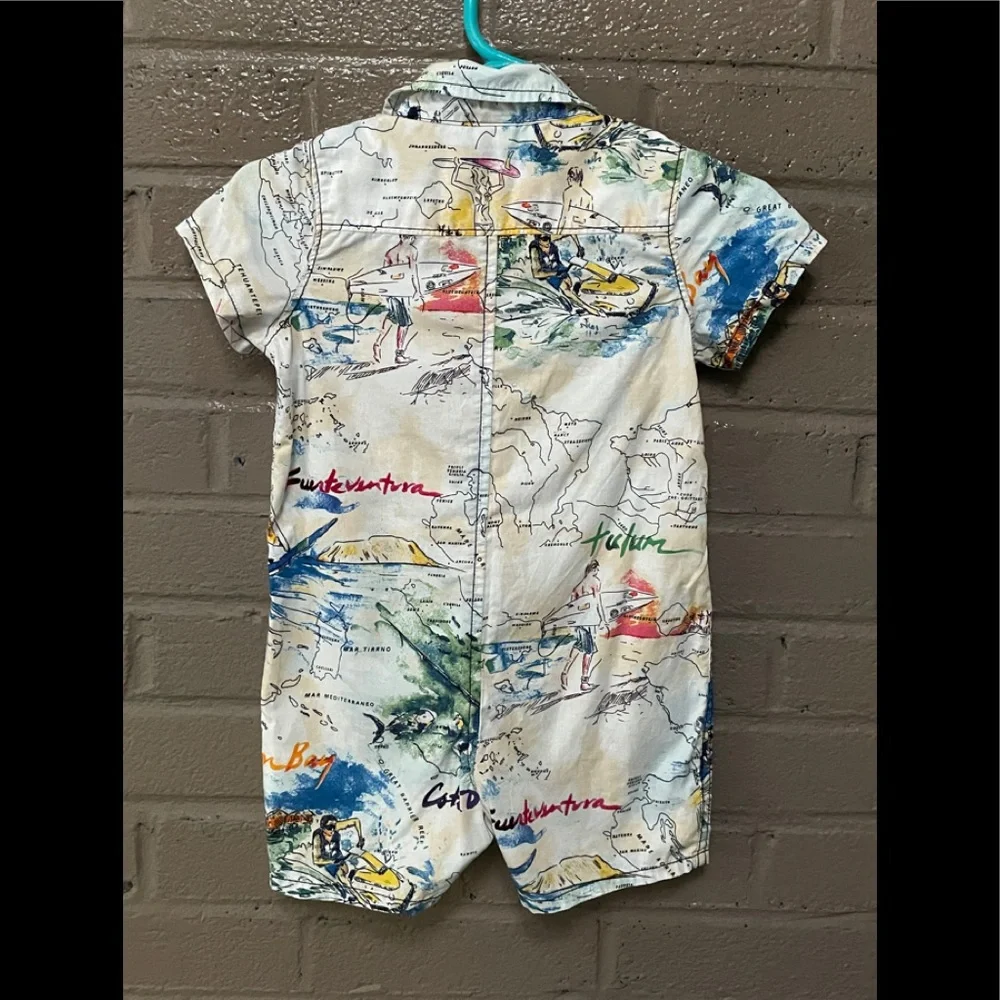 Baby Gap Beach Map Summer onesie boys 18-24 months